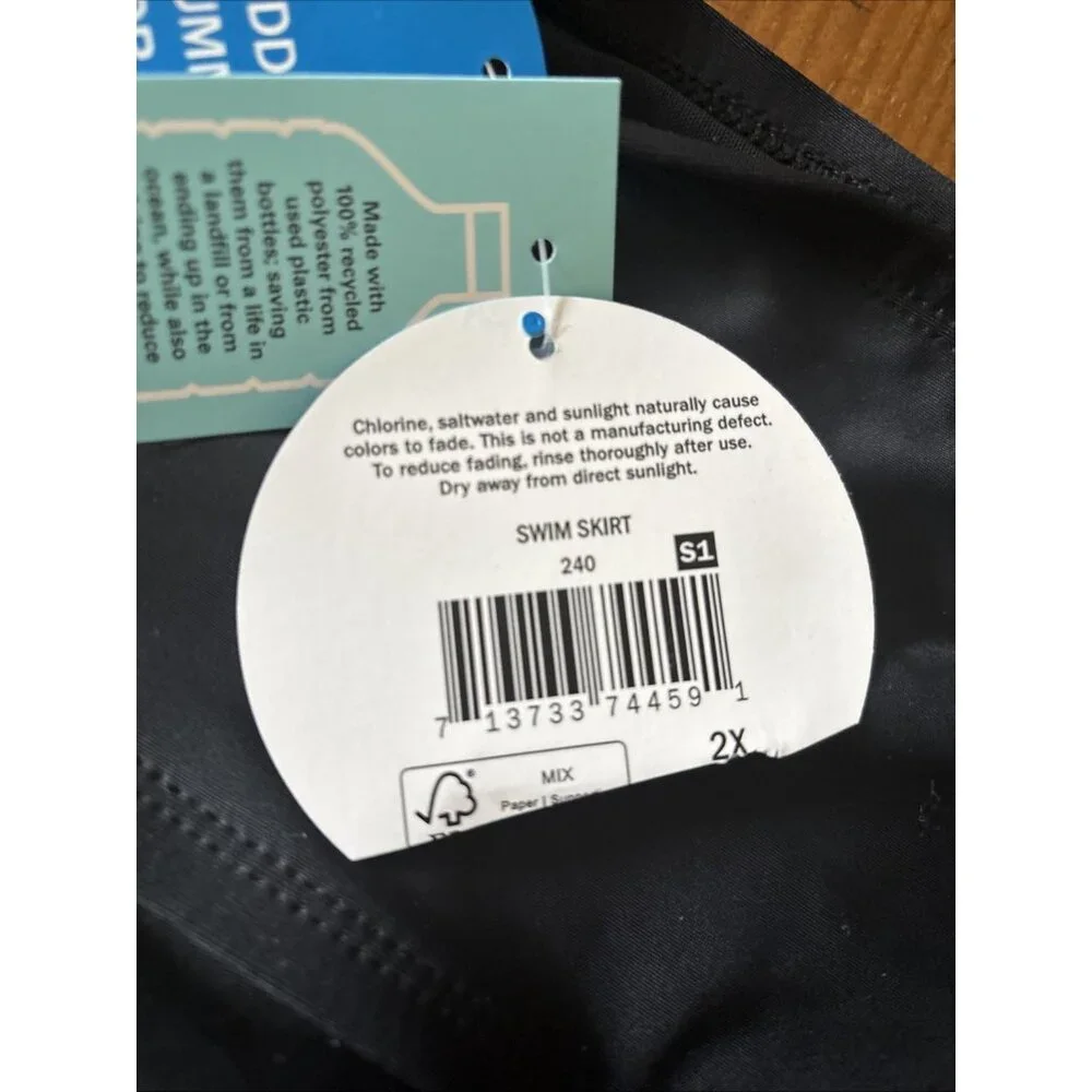 Sol Borne Black Swim Skirt Size 2X NWT - Picture 9 of 9